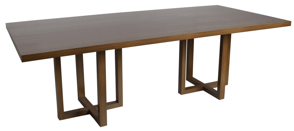 MESA VENEZA C/ BORDA 220X100 CM - Tampo Madeirado Castanho